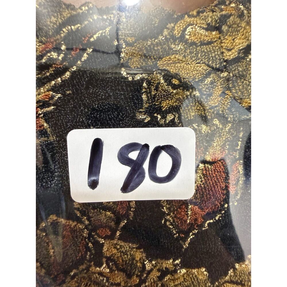 Coldwater Creek Black Gold Metallic Button Down Soft Blouse Women’s Flowy Size M - Picture 13 of 13